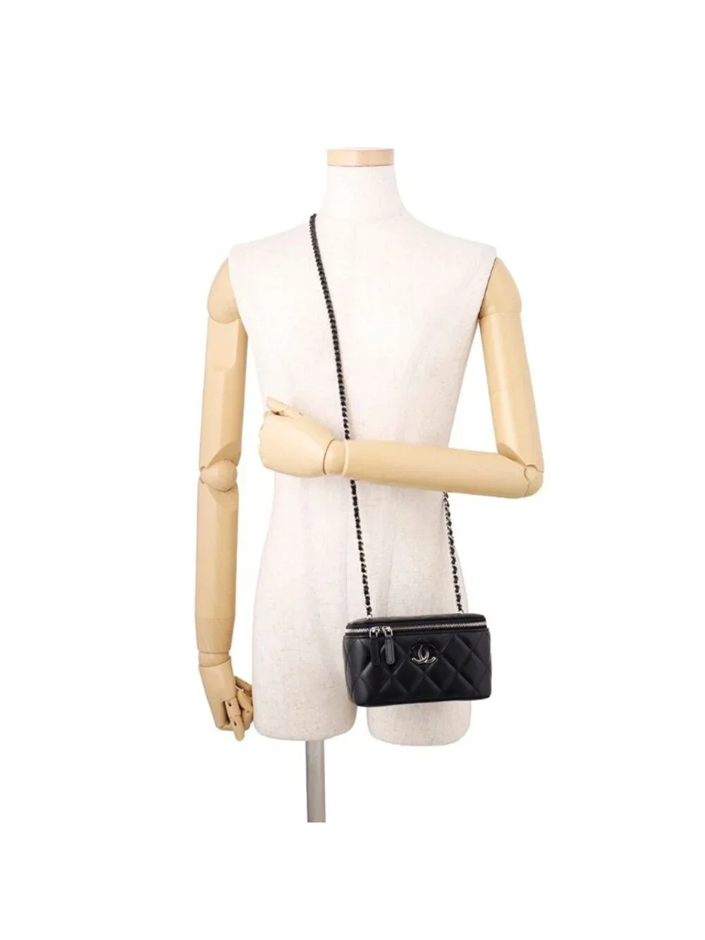 Chanel Chain Shoulder Bag Quilted Coco Gradient Vanity Lambskin Black